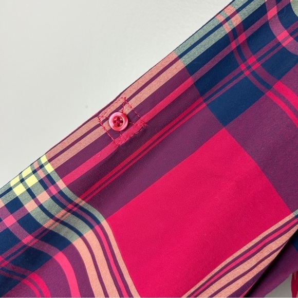 Kuhl Casual Plaid Western Nylon Long Roll Tab Sleeve Button Down Shirt XL Pink - Picture 9 of 16